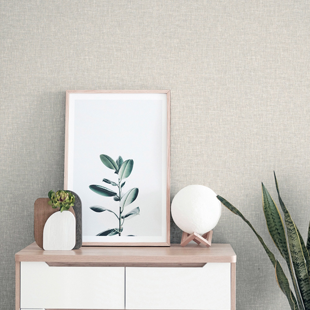 Arthouse Linen Textured Natural Wallpaper Image 5