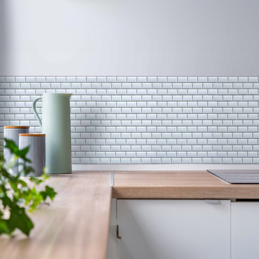 House of Mosaics Mini Metro White Self Adhesive Mosaic Tile Image 1