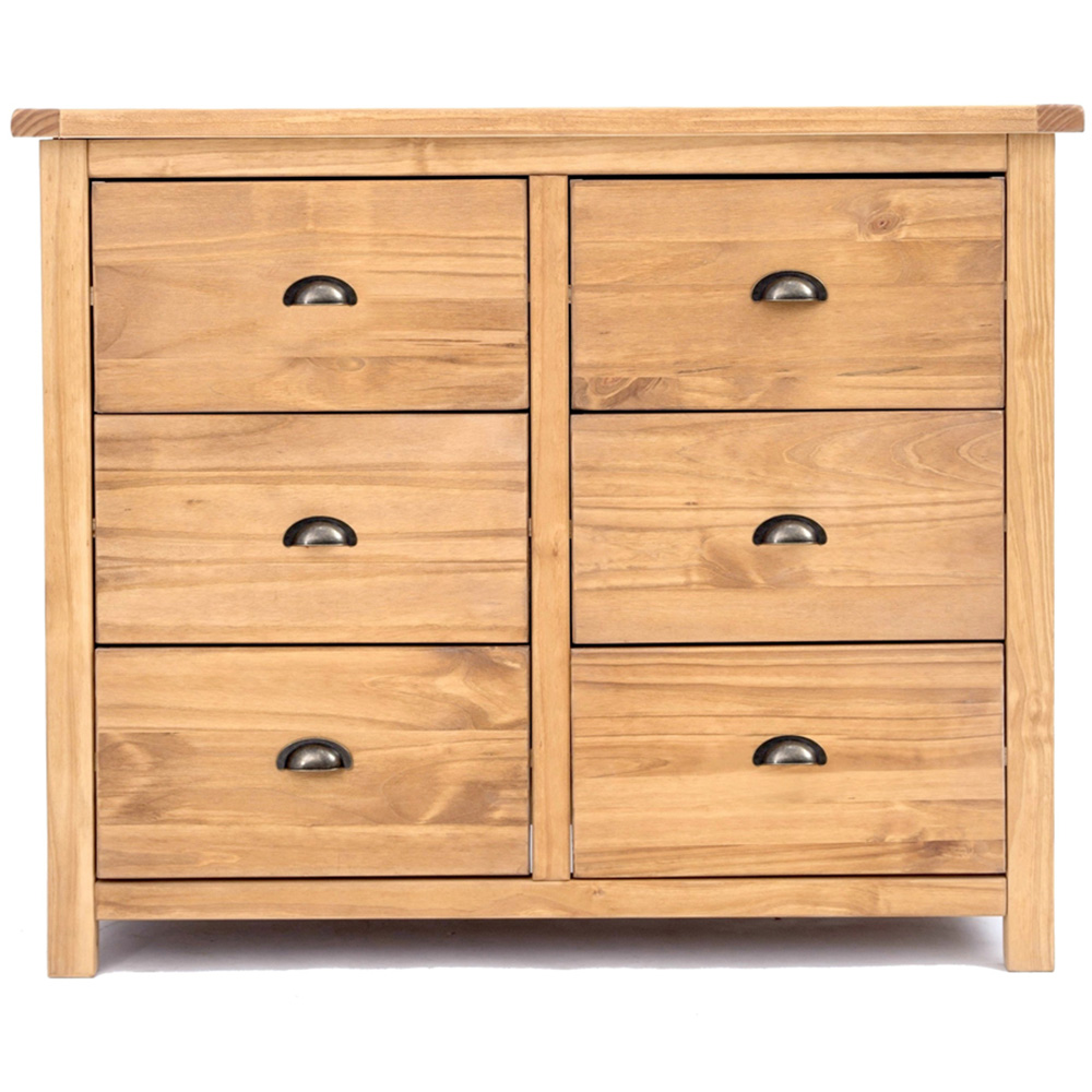 Cabinet Bits Lugo 6 Drawer Brown Brass Cup Handle Chest of Drawers Image 3