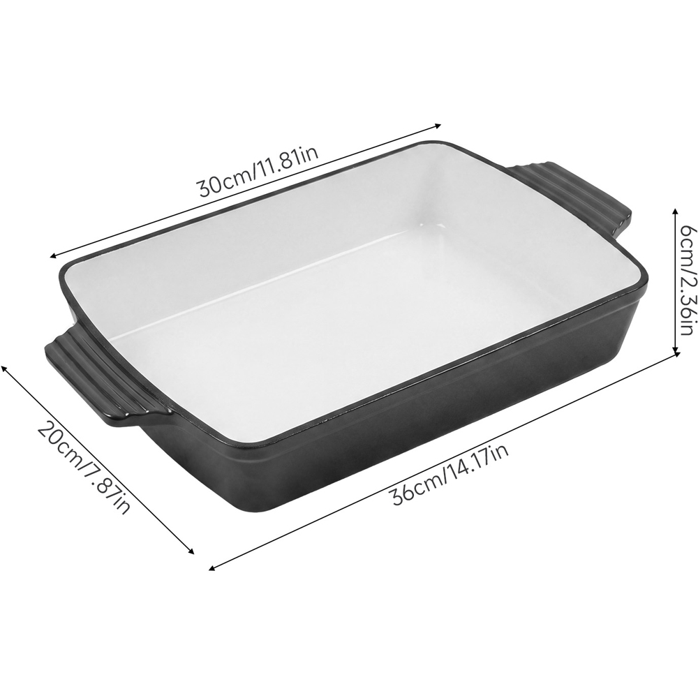 Living and Home 3L Grey Enamelled Rectangular Baking Dish Image 8