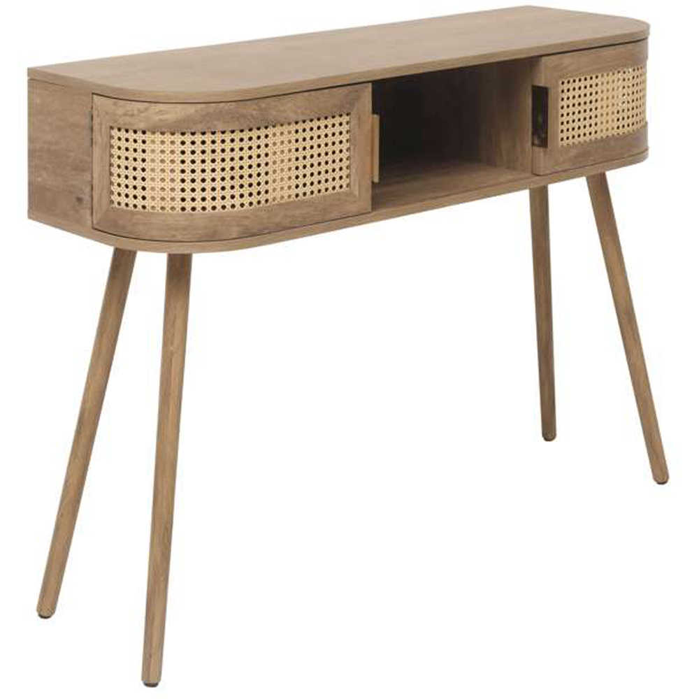 Birlea Noah 2 Door Single Shelf Rattan Effect Console Table Image 3