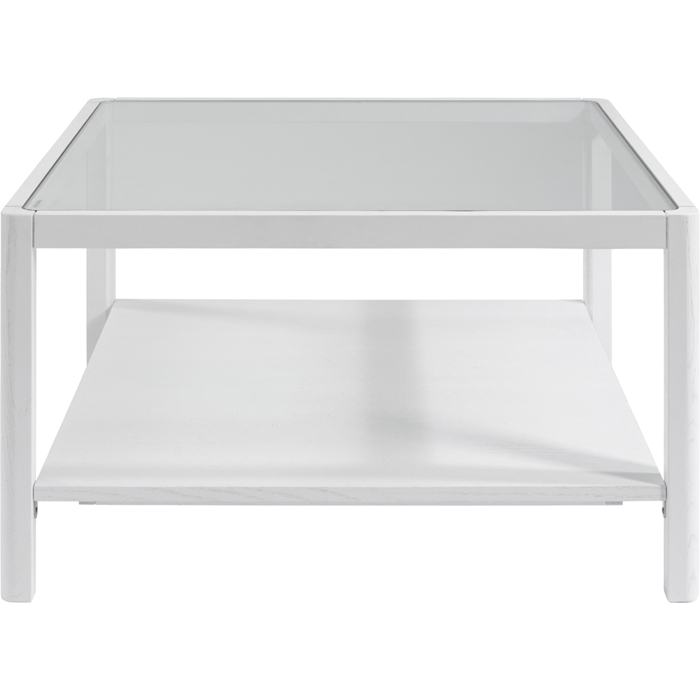 LPD Home Ray White Single Shelf Glass Top Coffee Table Image 3