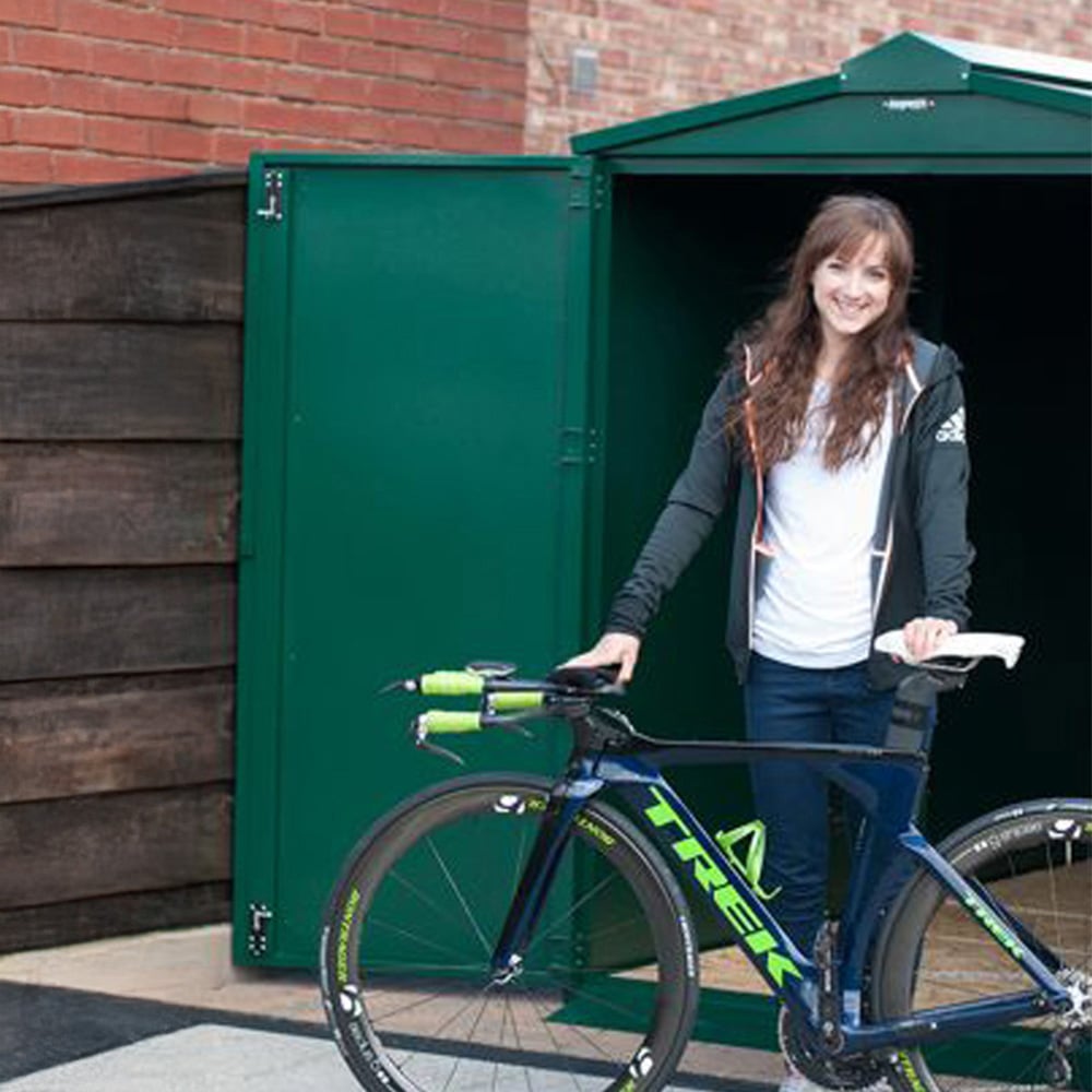 Asgard Centurion 5 x 7ft Double Door Green High Security Bike Shed Image 2