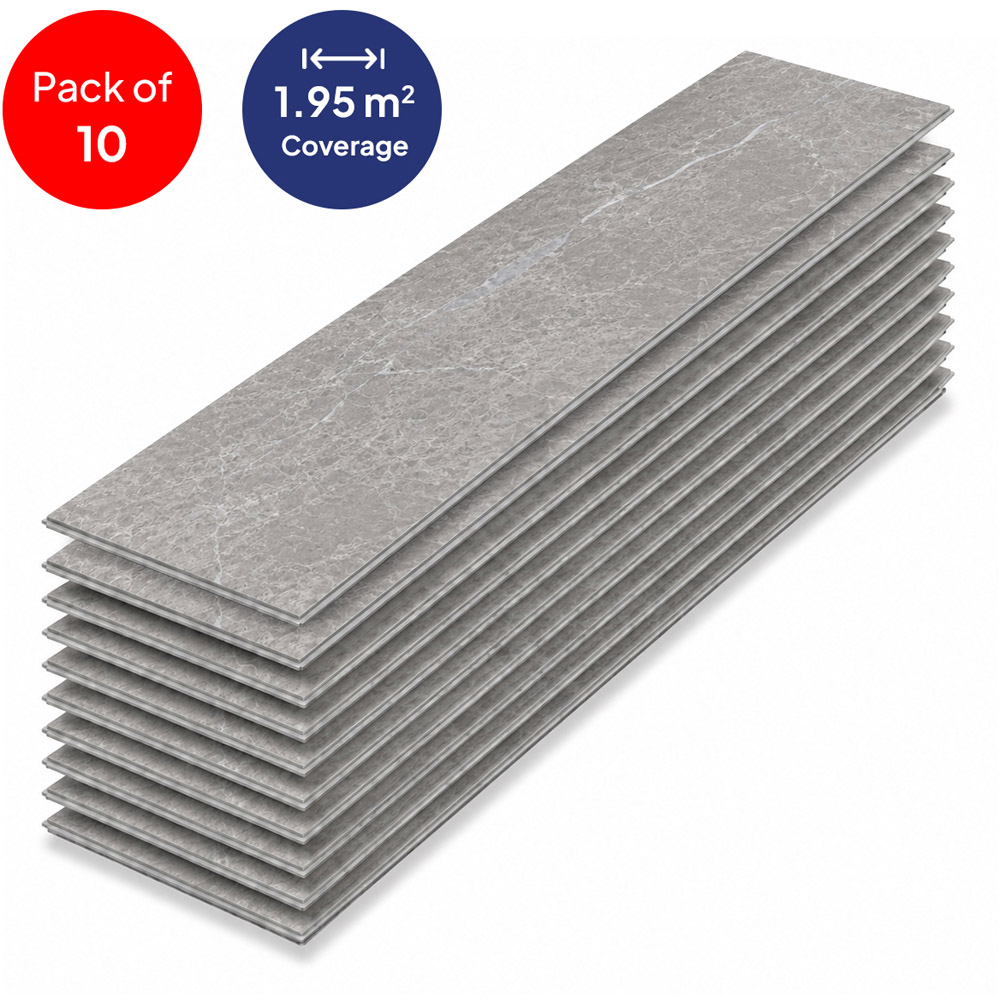 Britwall Axis Grey Wood-Embossed SPC Vinyl Flooring 620 x 310mm 10 Pack Image 3