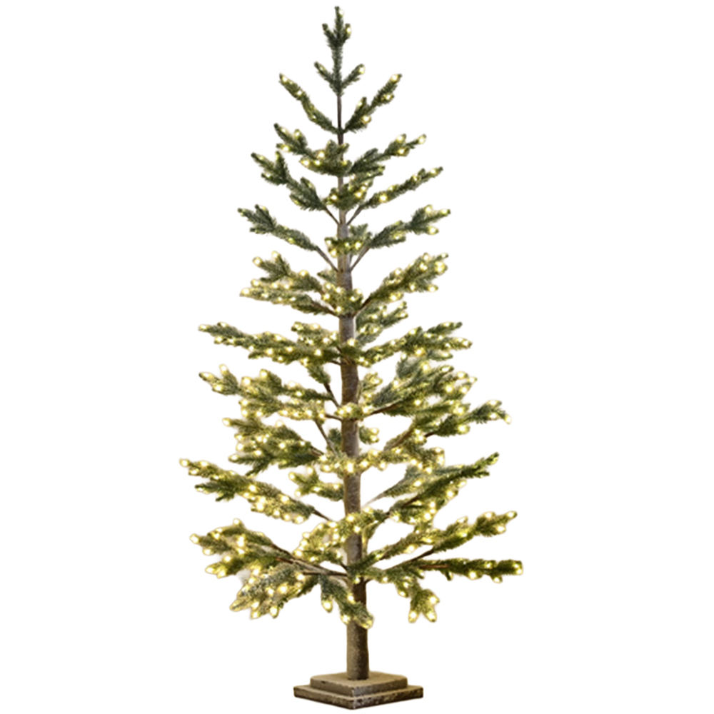Festive Warm White LED Pre-Lit Snowy Twig Artificial Christmas Tree with Stand 4ft Image 2