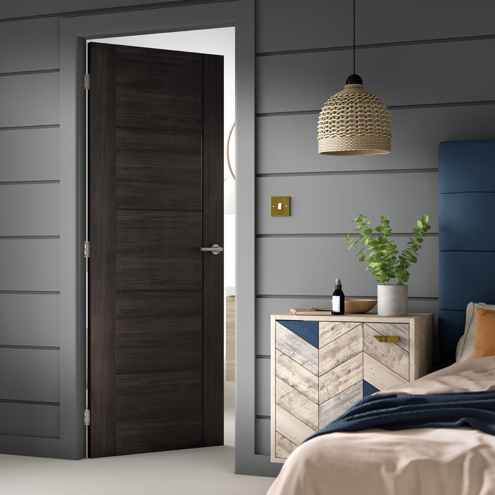 JB Kind Tigris Dark Grey Laminated Finished Internal Door 1981 x 686mm Image 2