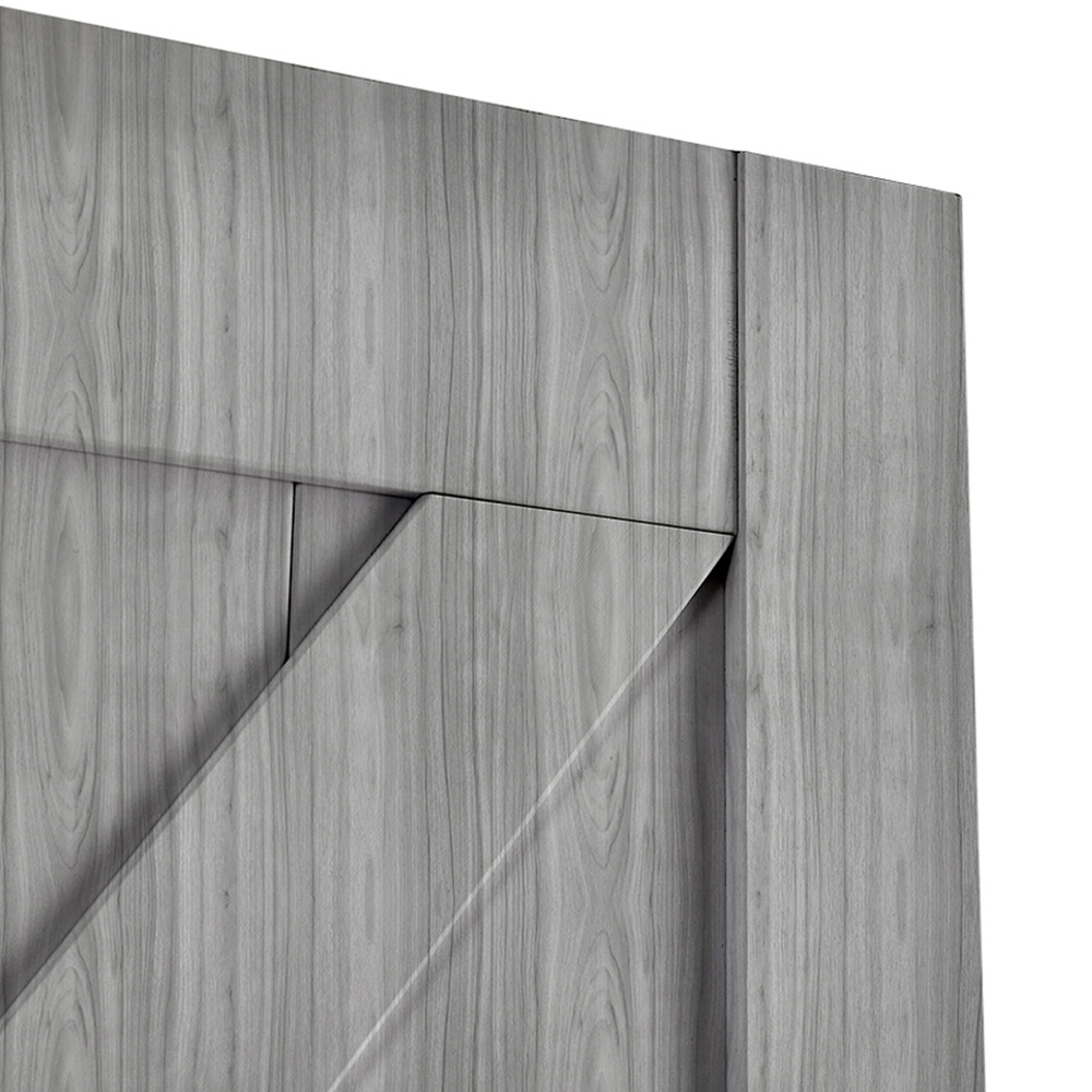 Living and Home Grey Country Style Wooden Barn Sliding Internal Door Kit with Handle 910 x 2130mm Image 6