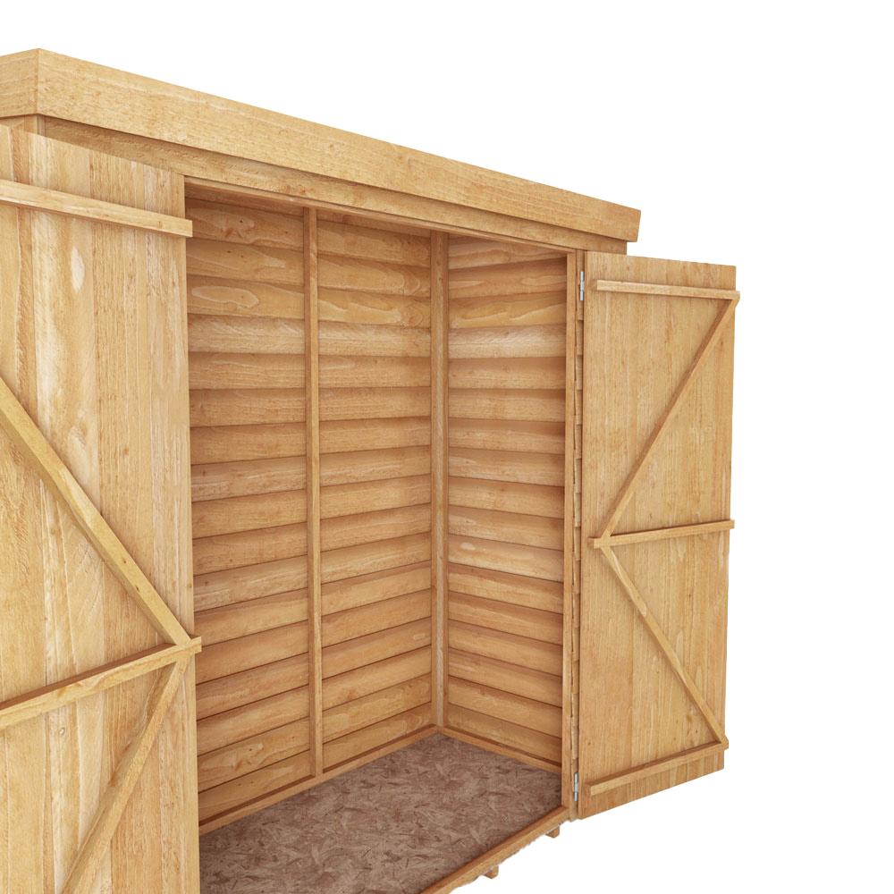 Mercia 6 x 3ft Double Door Overlap Pent Tool Storage Shed Image 6