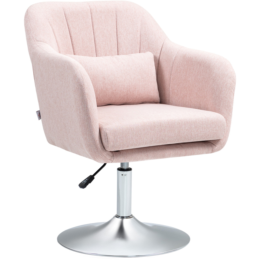 Portland Pink Stylish Retro Linen Swivel Tub Chair Image 2