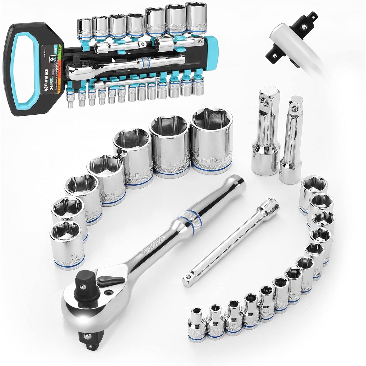 24 Piece DuraTech 3 in 1 Rachet and Socket Set Image 2