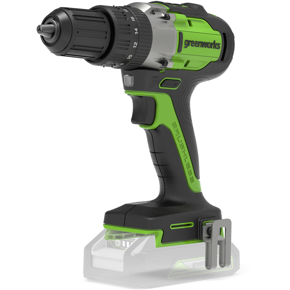 Greenworks GWGD24DD60 24V Brushless 60Nm Combi Drill Bare Unit Image 1
