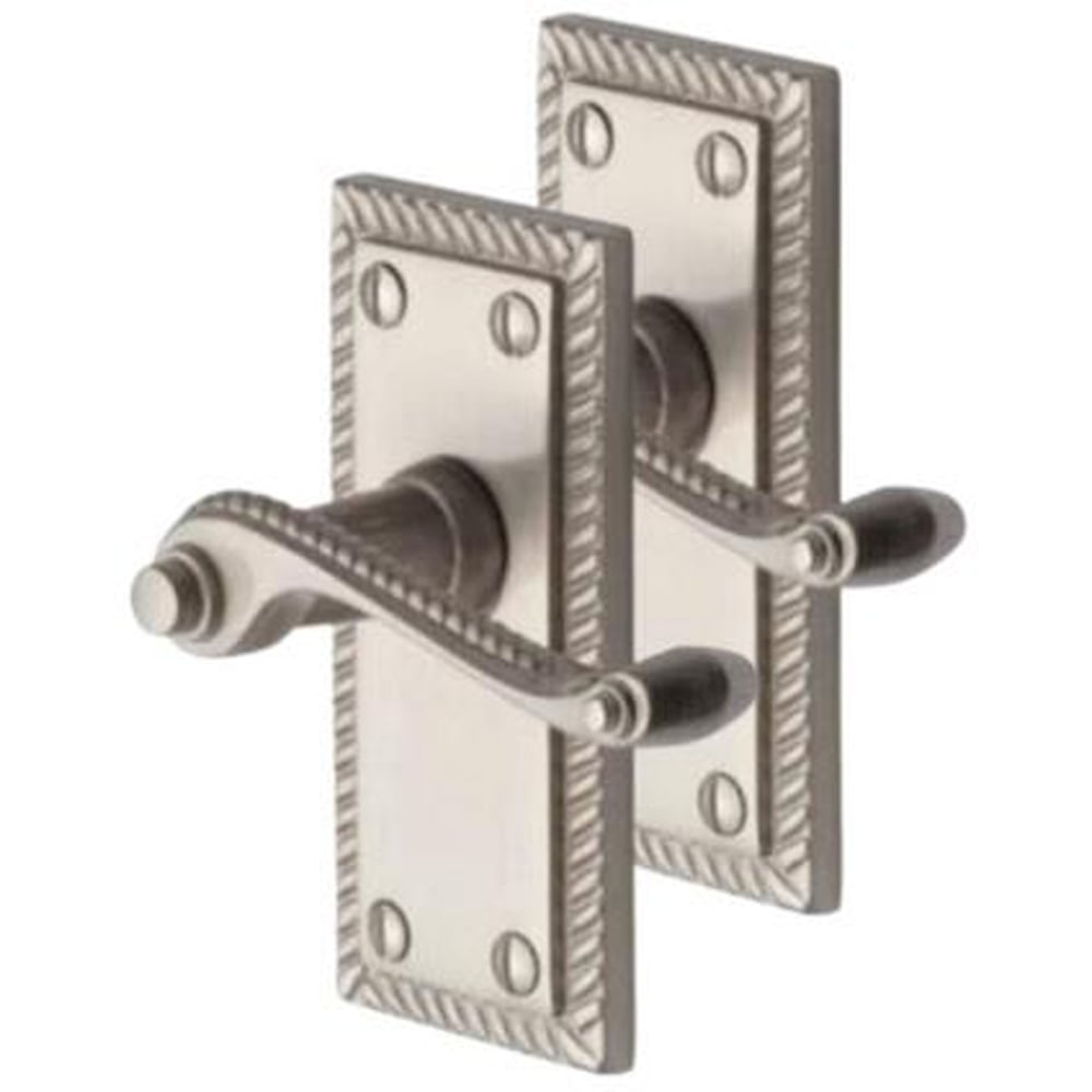 Golden Grace Satin Chrome Georgian Lever Latch Door Handle Set 6 Pack Image 2