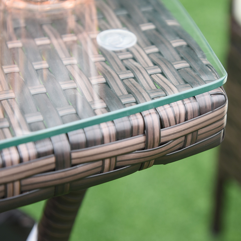 Outsunny Garden Rattan Bistro Set Brown Image 4