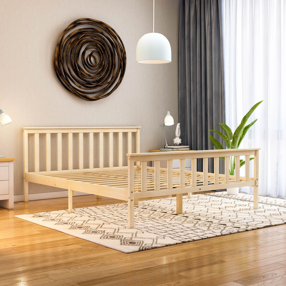 Vida Designs Milan King Size Pine High Foot Wooden Bed Frame Image 6