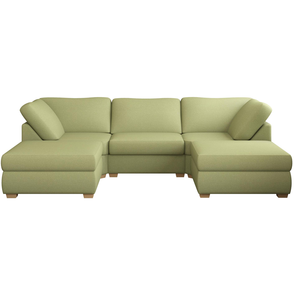 Nestle 5 Seater Olive Venice Fixed Back U-Shape Sofa Image 2
