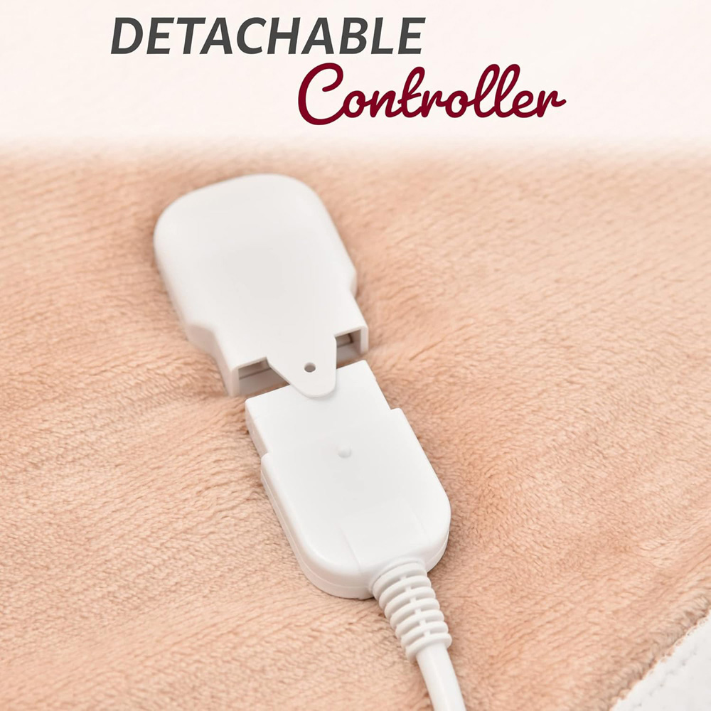 GlamHaus Toasted Almond Heated Blanket 160 x 130cm Image 4