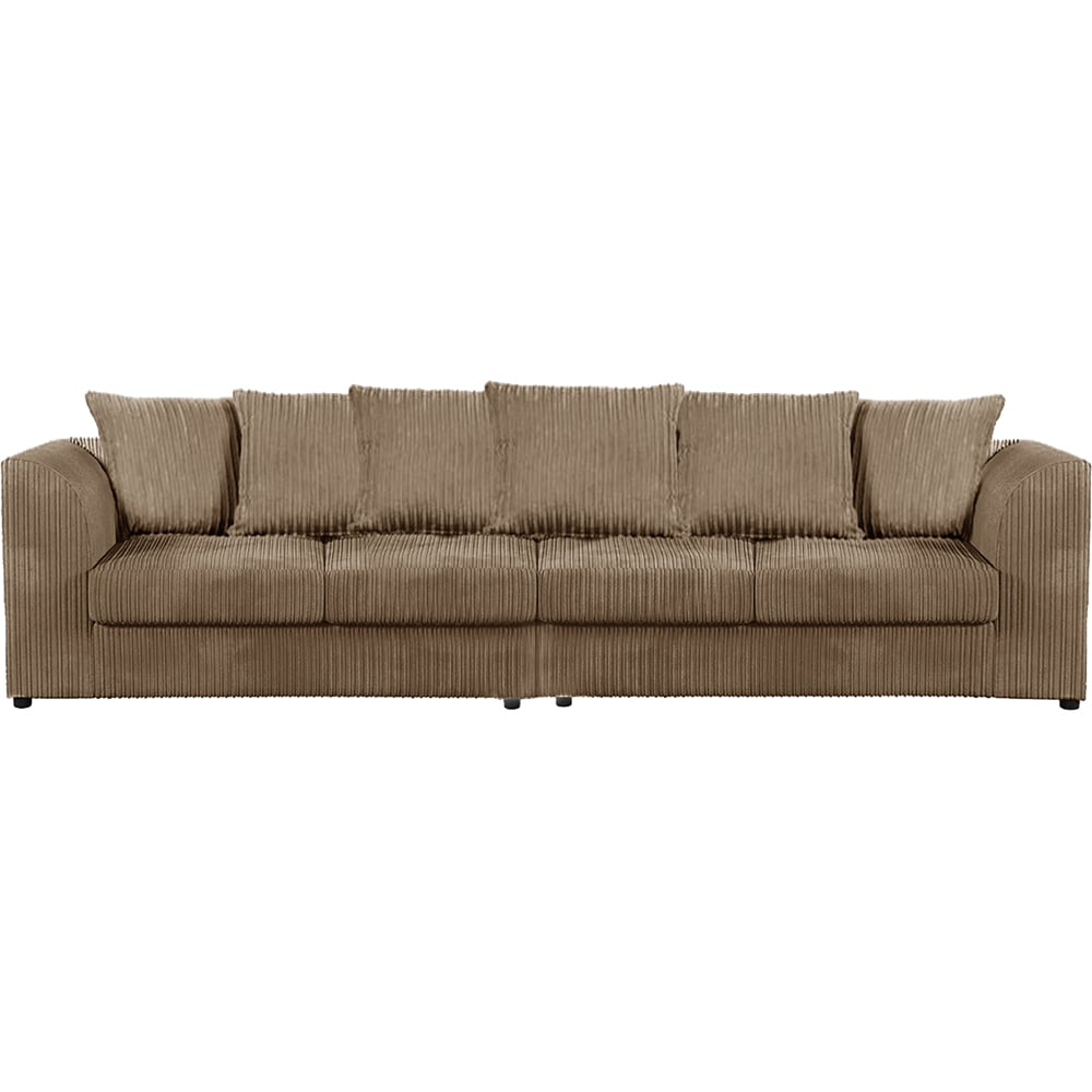 Luxor 4 Seater Coffee Jumbo Cord Scatter Back Sofa Image 2