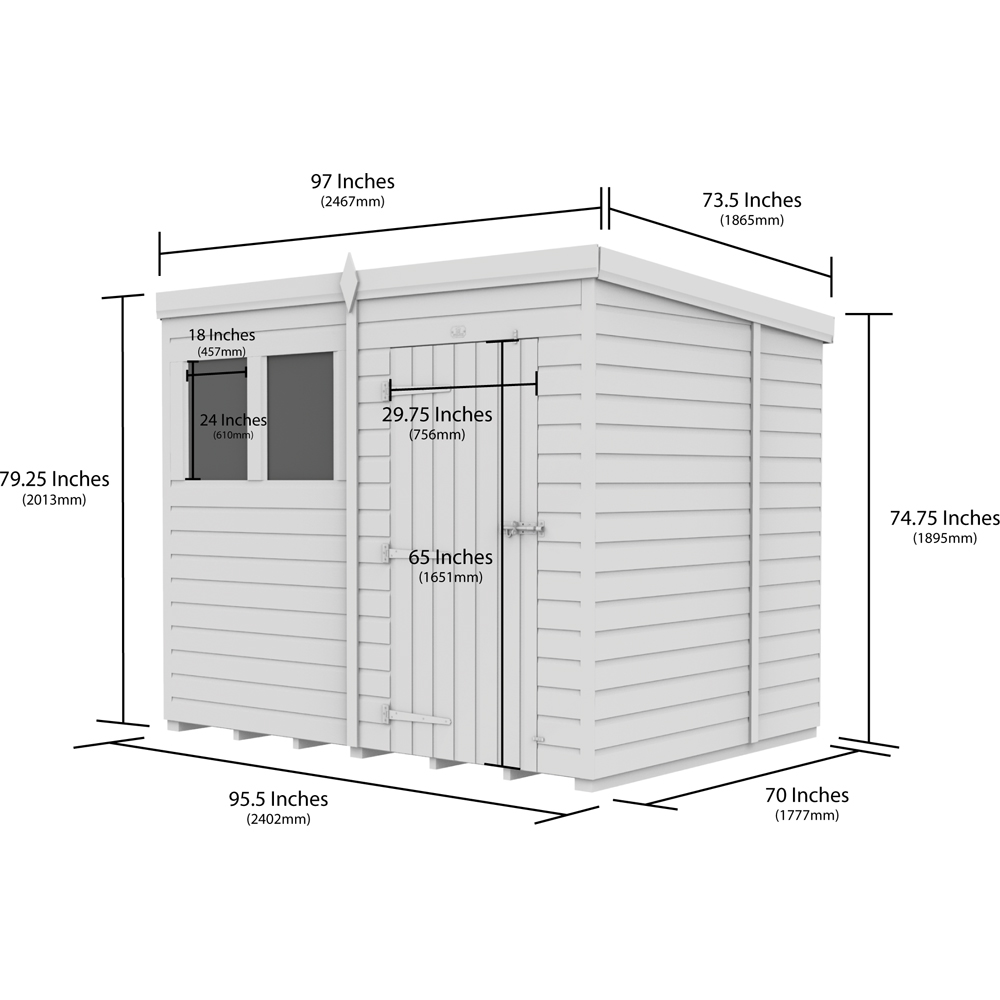 DIY Sheds 8 x 6ft Tongue and Groove Timber Pent Garden Shed Image 9