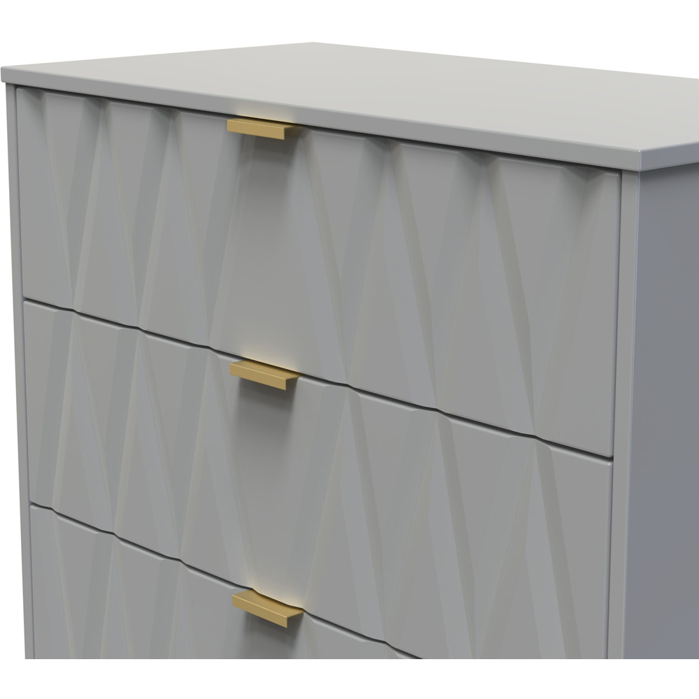 Crowndale Las Vegas Dusk Grey 3 Drawer Deep Chest of Drawers Ready Assembled Image 5