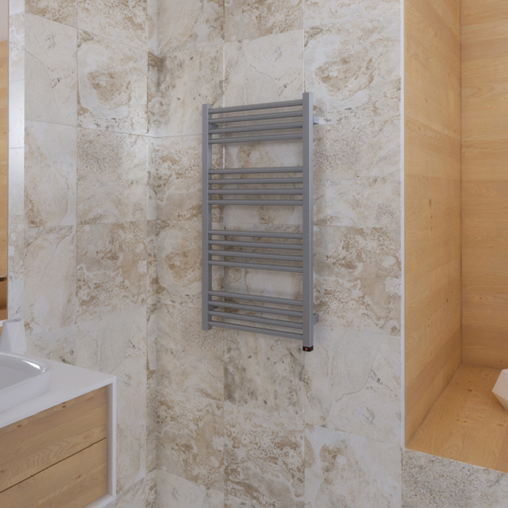 Terma Fiona One 1364BTU Sparkling Gravel Taupe Electric Tower Rail 900 x 480mm Image 4