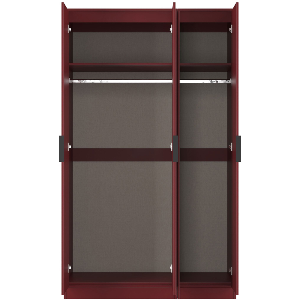Crowndale Hong Kong 3 Door Red Matt Tall Wardrobe Ready Assembled Image 6