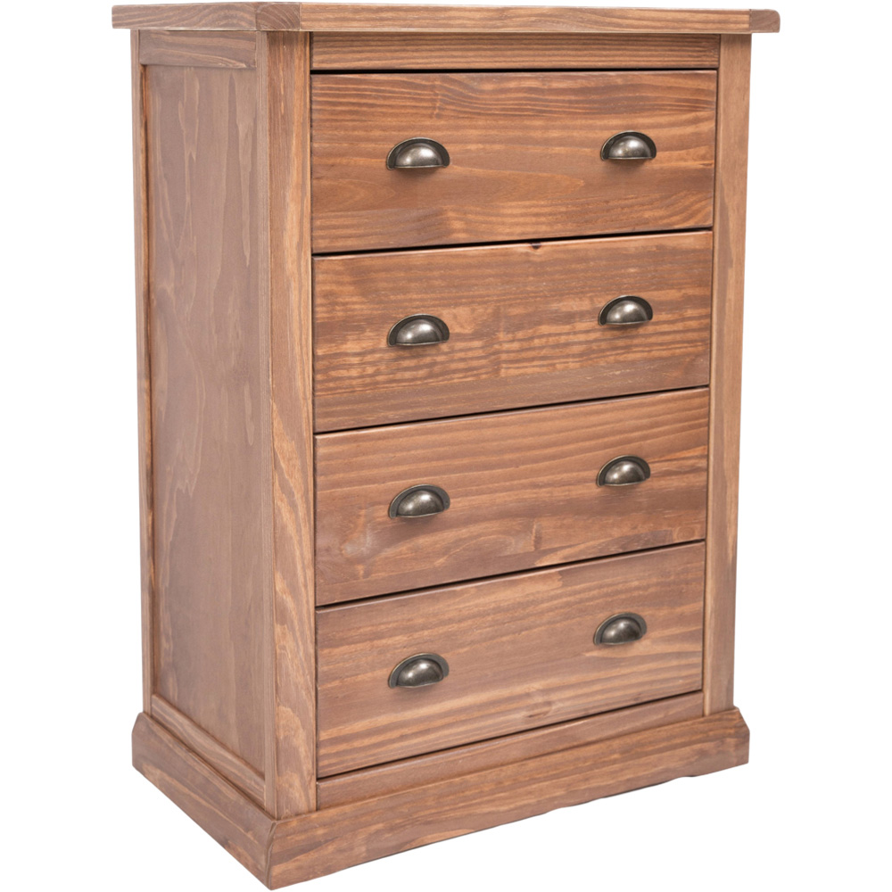 Cabinet Bits Tirolo 4 Drawer Light Brown Brass Cup Handle Chest of Drawers Image 2