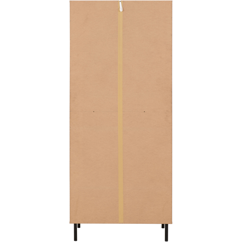 Seconique Leon 2 Door Single Drawer Medium Oak Effect Wardrobe Image 6