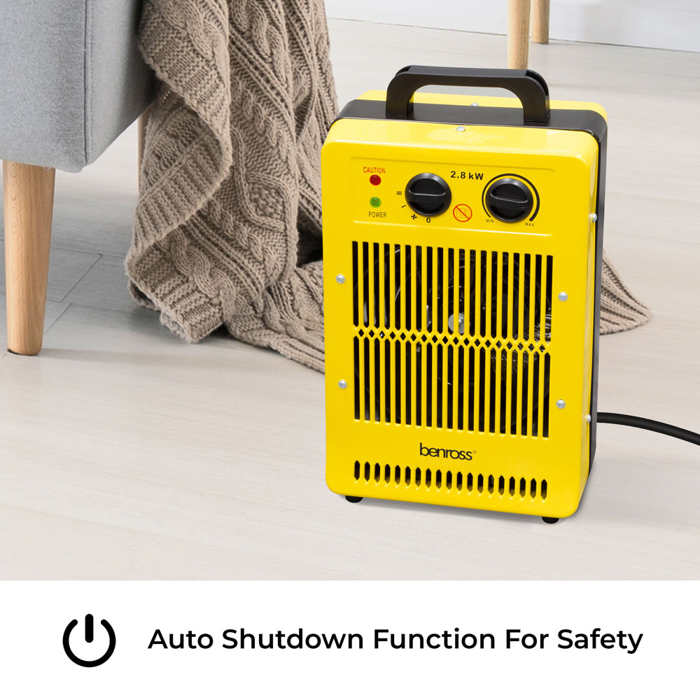 Benross Yellow Industrial Fan Heater 2800W Image 4