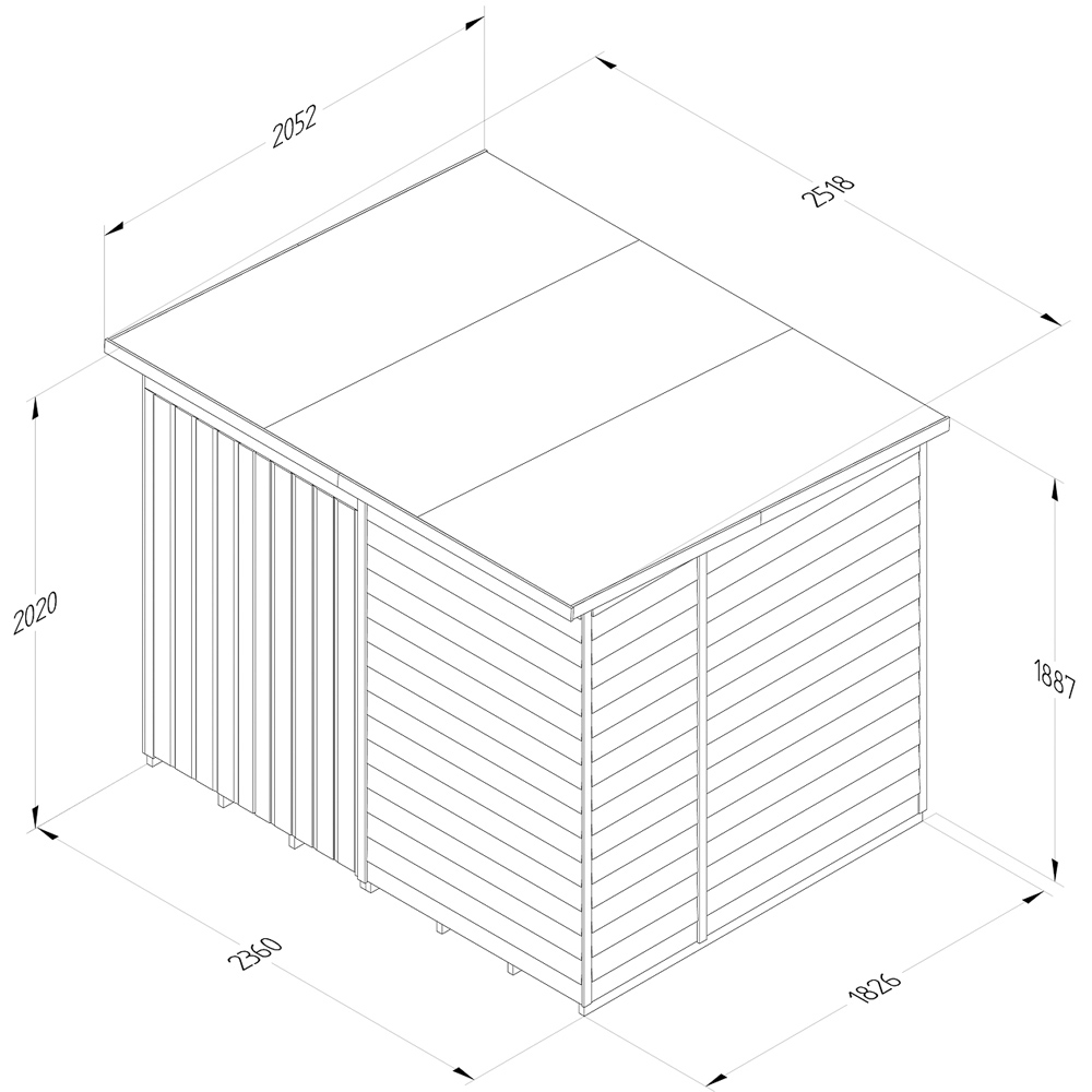 Forest Garden 4LIFE 8 x 6ft Double Door Pent Shed Image 9