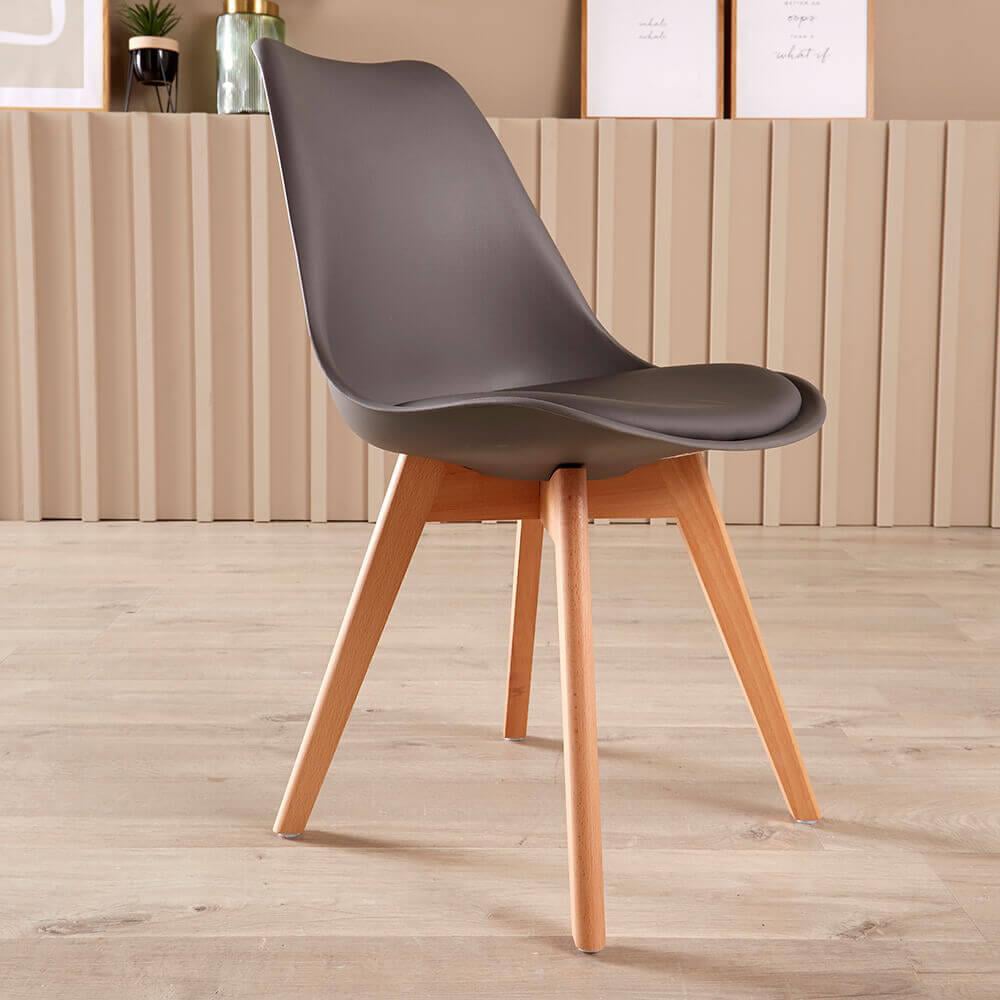 Home Source Braga 4 Seater White Dining Table with Grey Lisbon Chairs Image 8