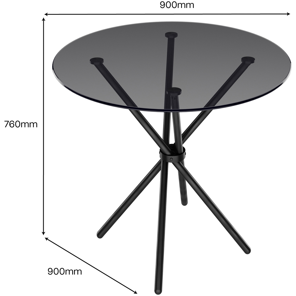 LPD Home Casa Smoked Top and Black Legs 4 Seater Dining Table Image 5
