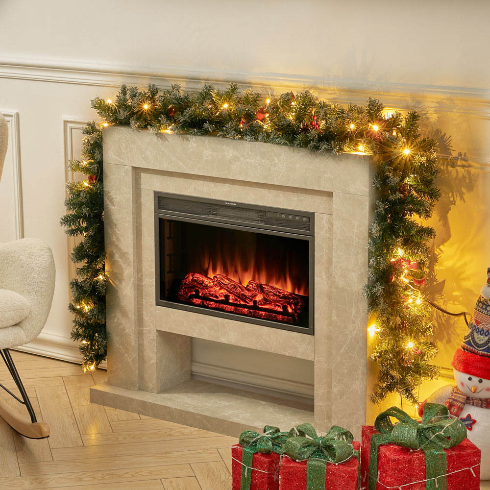 Living and Home Spruced Christmas Garland with Bowknots 270cm Image 6