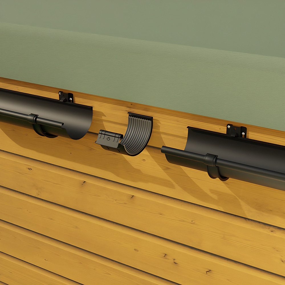 Galeco 12 x 6ft to 20 x 12ft Apex Garden Shed Black Steel Standard Gutter Kit Image 6