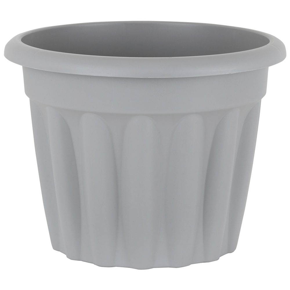 Wham Vista Upcycle Grey Recycled Plastic Round Planter 40cm 4 Pack Image 3