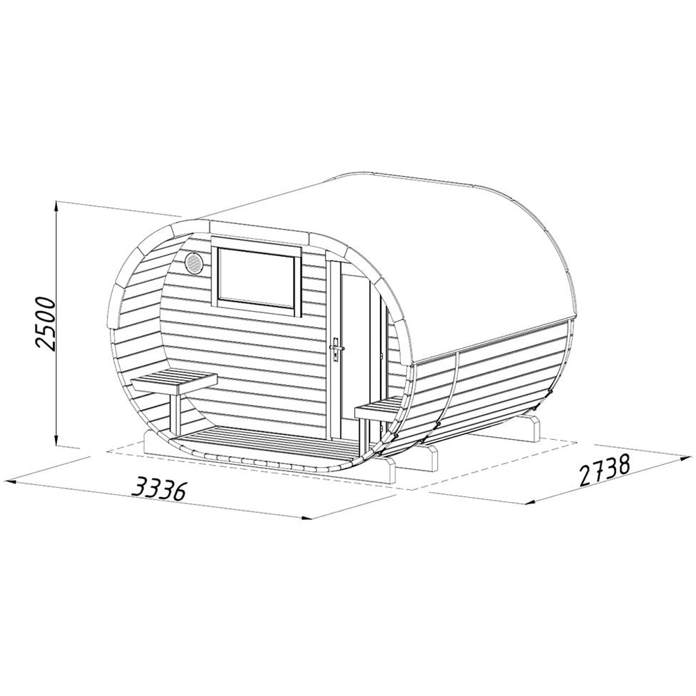 Palmako Anette 7.2 x 10.4ft Outdoor Oval Wooden Sauna with Changing Room Image 9
