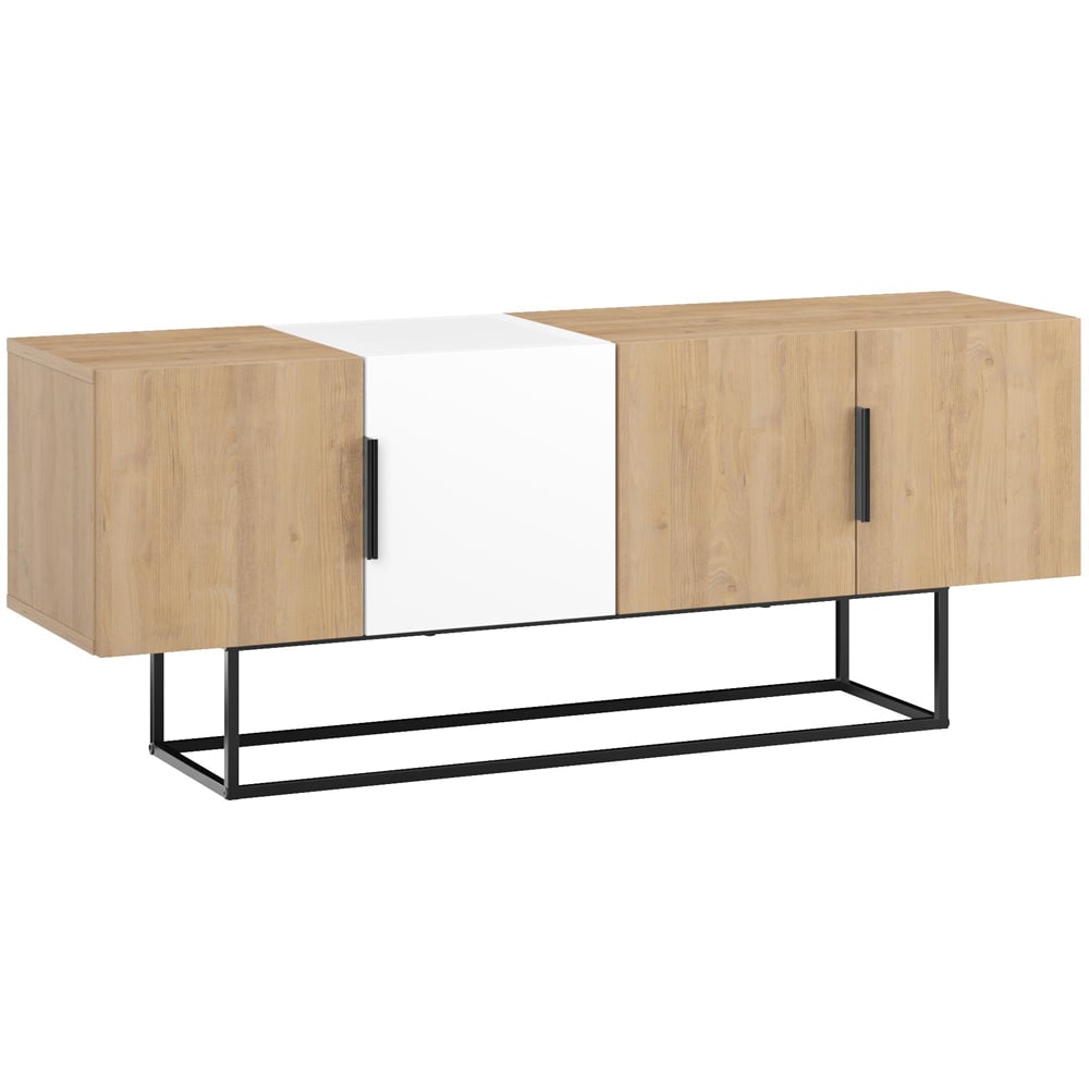 Decortie Tontini 4 Door Oak and White TV Unit Image 2