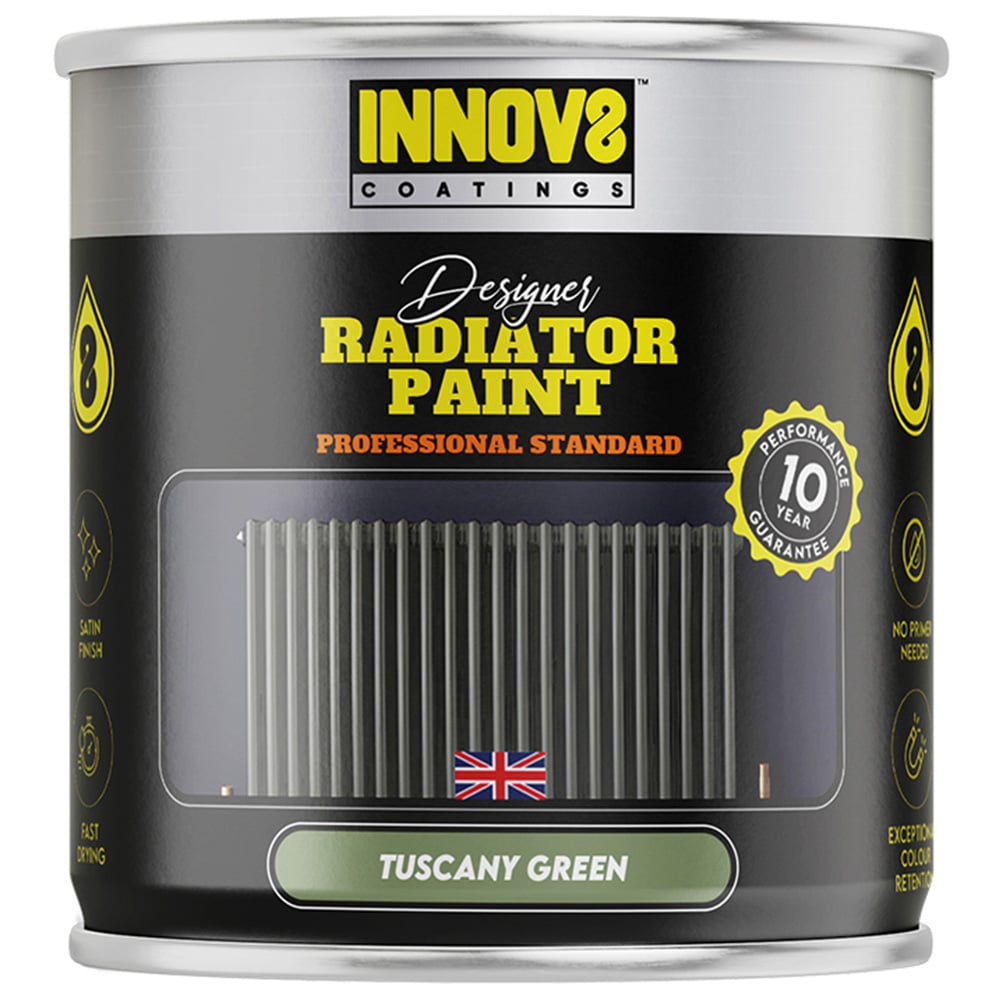 Innov8 Coatings Designer Radiator Paint 750ml Tuscany Green Image 2