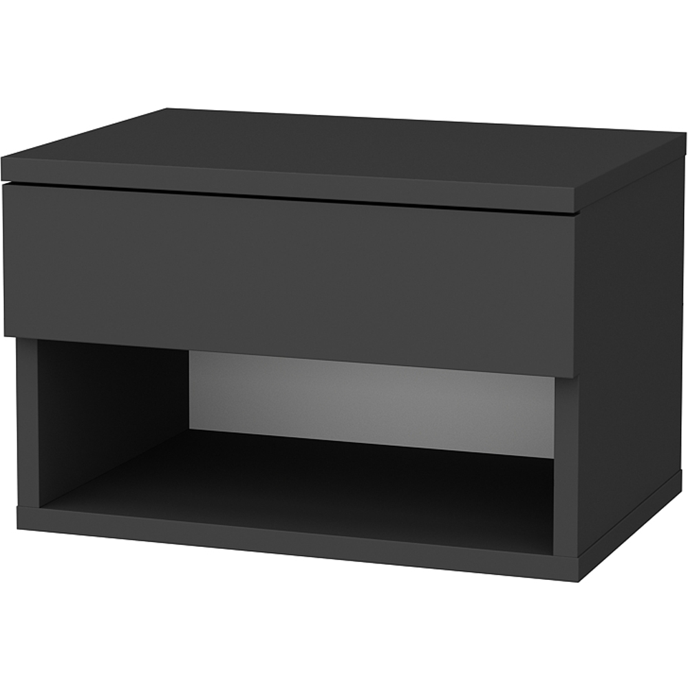 Decorotika Jamot Single Drawer Anthracite Floating Bedside Table Image 2