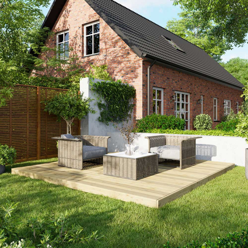 Power 12 x 12ft Timber Decking Kit With No Handrails Image 2