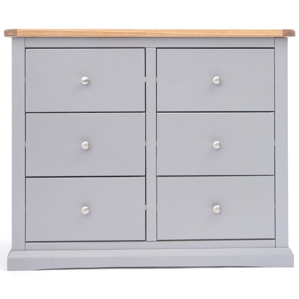 Cabinet Bits Rocca 6 Drawer Grey Chrome Knob Chest of Drawers Image 2