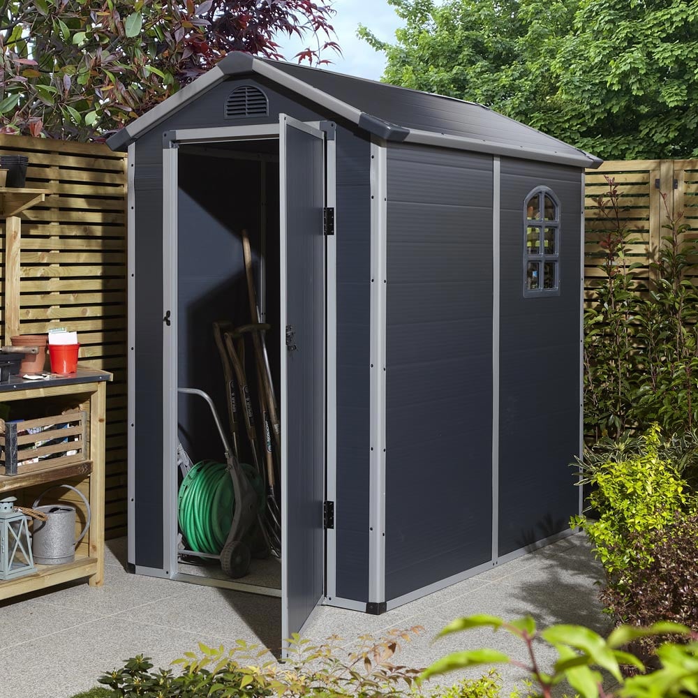 Airevale 4X6 Plastic Shed - Dark Grey Image 4