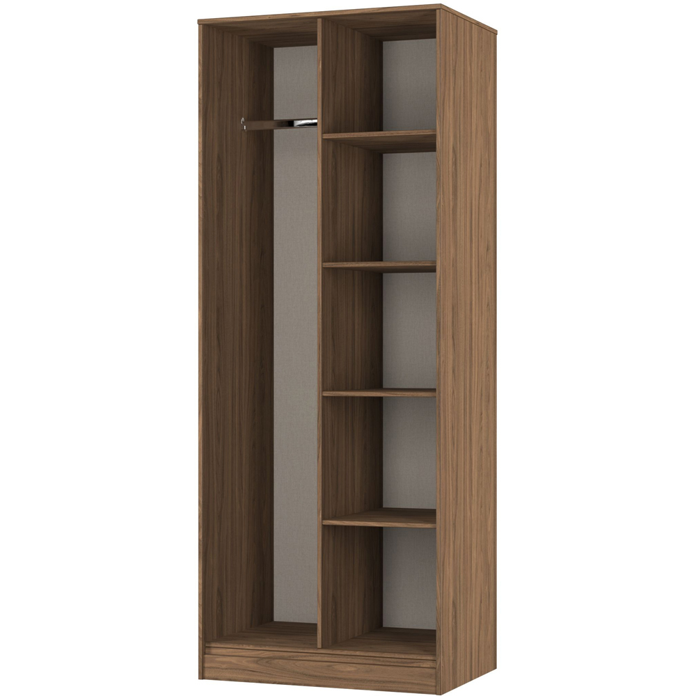 Crowndale Hong Kong 5 Shelf Carini Walnut Tall Open Wardrobe Ready Assembled Image 2