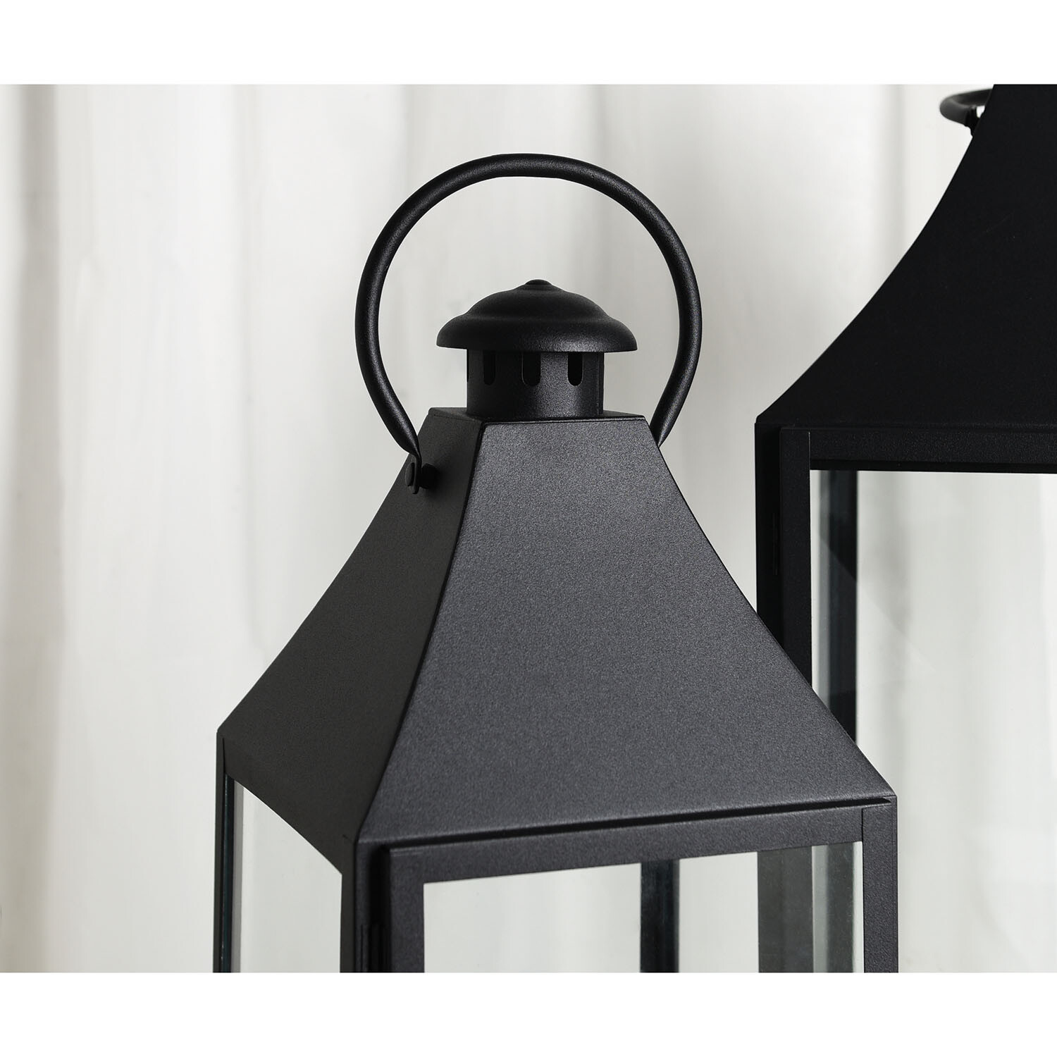 Set of 2 Lantern Matte Black - Black Image 3