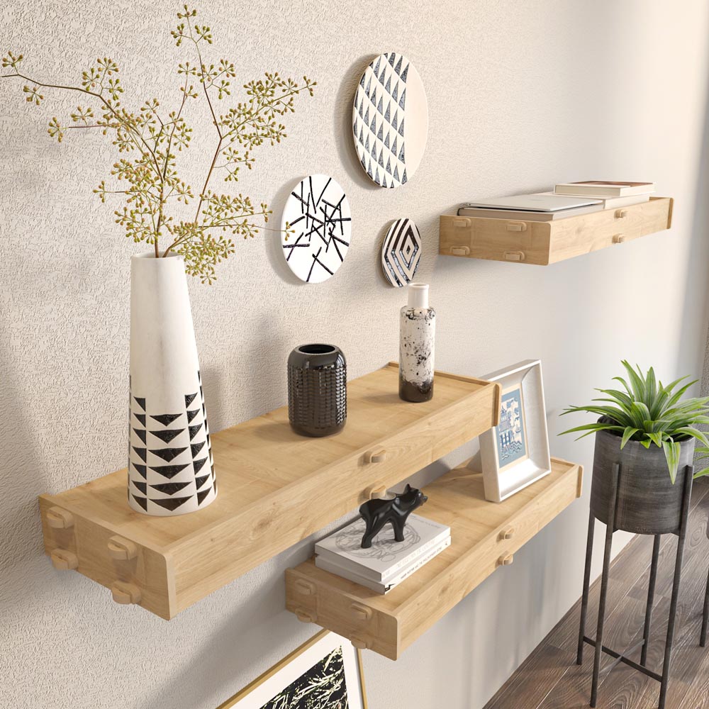 Decorotika Hiko Wall Mounted Shelf 3 Pack Image 5