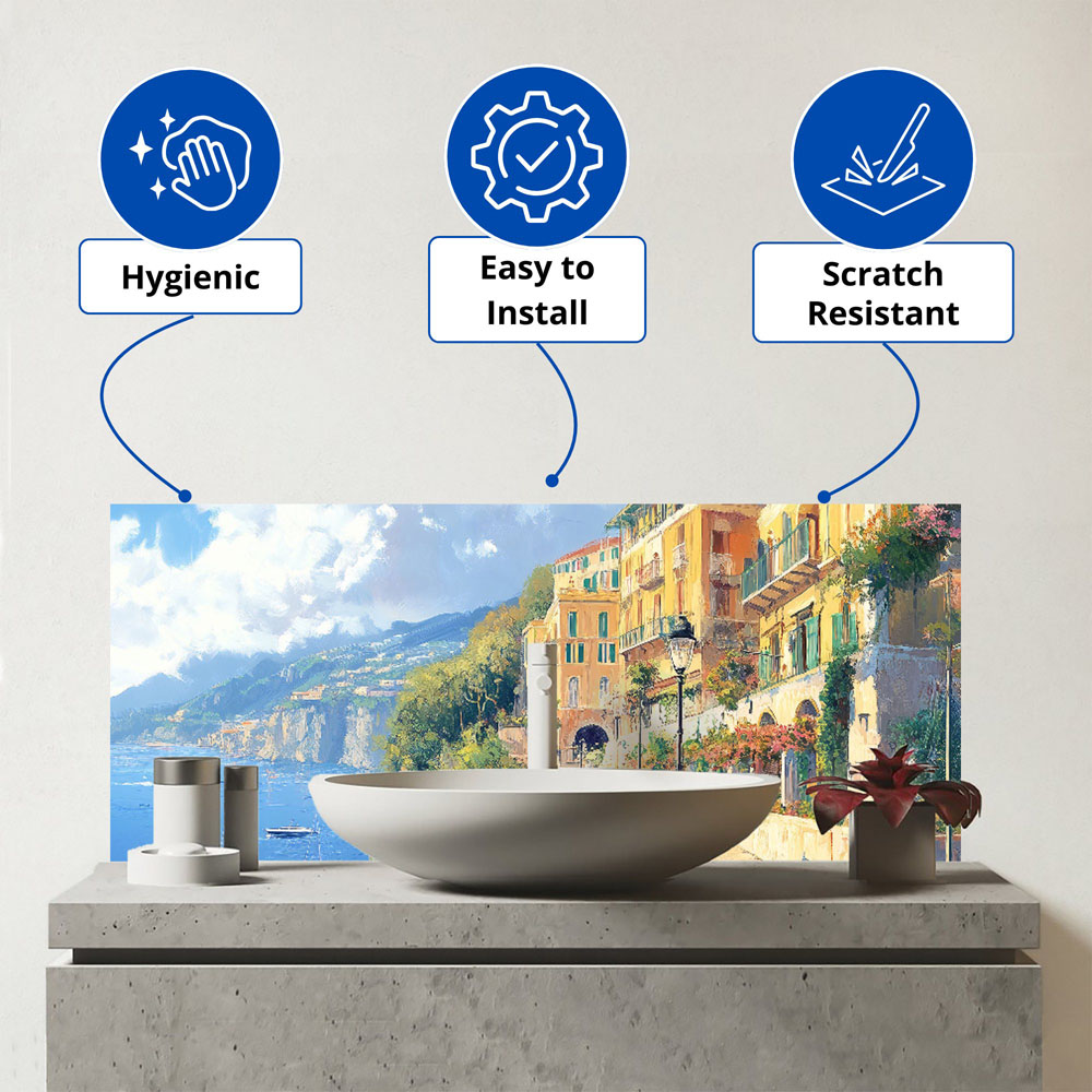 Warren Reed Designer Romantic Walk in Sorrento Bathroom Splashback 25 x 60cm Image 3