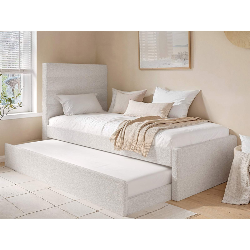 Flair Ari Single Beige Boucle Bed with Trundle Image 6