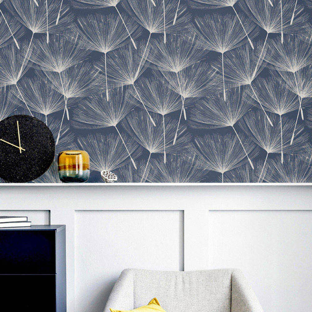 Arthouse Harmony Dandelion Navy and Silver Wallpaper Image 4