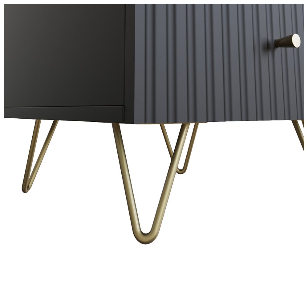 GFW Thalia 2 Drawer Black Bedside Table Image 7