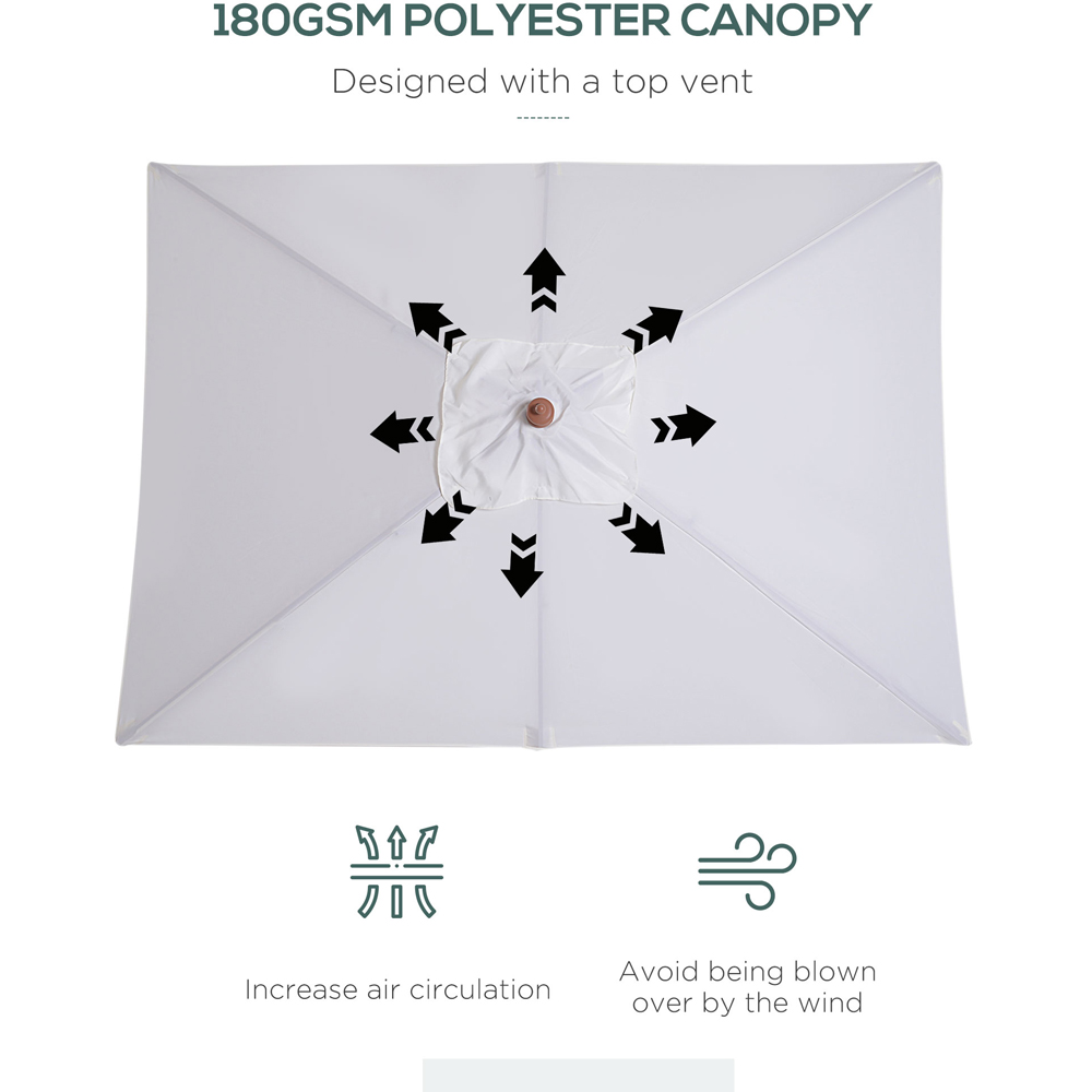 Outsunny Cream White Tilting Parasol 2m Image 5
