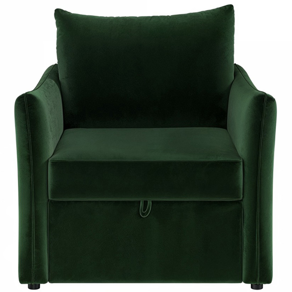 Solace+Co Skyler Bottle Green Velvet Armchair Bed Image 3